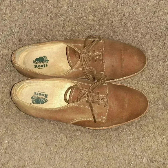 ROOTS CANADA-Vintage Brown Leather Oxfords-Latex Rubber Soles-Sz 8D-Excellent - Picture 6 of 7